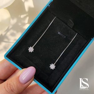 گوشواره بخیه نقره دخترانه GZ05