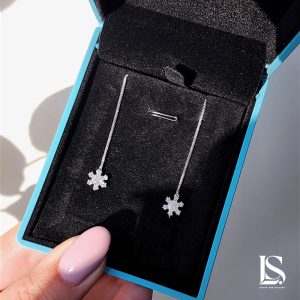 گوشواره بخیه نقره دخترانه GZ11