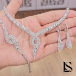 سرویس کامل نقره زنانه طرح جواهر مجلسی مدل SZ32