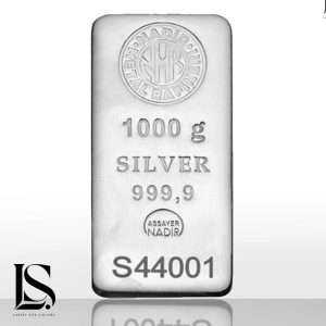 شمش نقره یک کیلویی خالص عیار 999.9 با کد شناسایی