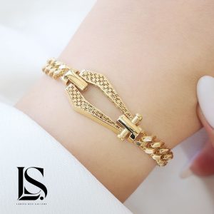 دستبند نقره زنانه طرح طلا مدل DS60