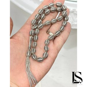 تسبیح نقره مردانه ترک دست ساز
