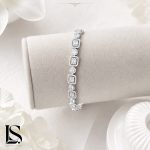 دستبند نقره زنانه طرح امرالد DS62