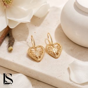 گوشواره نقره دخترانه طرح قلب کد GZ17 لاریسا