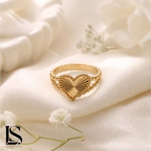 انگشتر نقره دخترانه طرح قلب بالدار کد HD30 لاریسا