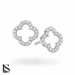 گوشواره نقره دخترانه طرح ونکلیف برلیان خور GZ25