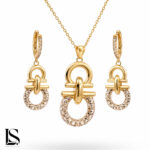 نیم ست نقره زنانه و دخترانه طرح آنخ Ankh کد NS37