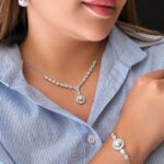 سرویس نقره زنانه طرح باگت و مروارید SZ48