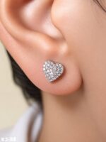 گوشواره نقره دخترانه طرح فیش برلیان خور GZ27