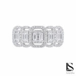 انگشتر نقره زنانه طرح امرالد فانتزی AZ35