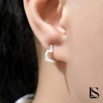 گوشواره نقره دخترانه حلقه ای طرح قلب GZ29