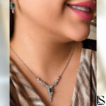 سرویس نقره زنجیری طرح زمرد بدون دستبند (اقتصادی) SZ52